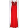 Image 1 : 80-RED BEADED BODICE LACE GOWN SIZE 3/4