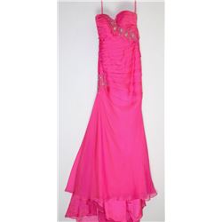 81-HOT PINK STRAPLESS GOWN CORSET TOP SIZE 4