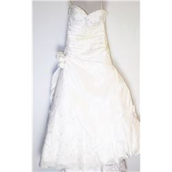 82-WHITE EMBROIDERED GOWN W/TRAIN, CORSET TOP