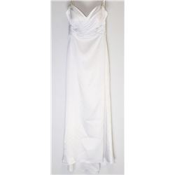 83-ELEGANT WHITE GOWN W/ BEADED STRAPS, BACKLESS