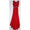 Image 1 : 86-2 PIECE RED BACKLESS LACE GOWN SIZE 6