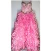 Image 1 : 88-PINK STRAPLESS BEADED BODICE TWO TONED RUFFLE