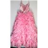 Image 2 : 88-PINK STRAPLESS BEADED BODICE TWO TONED RUFFLE