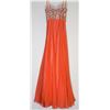 Image 2 : 91-ORANGE BEADED TOP LONG GOWN SIZE 6