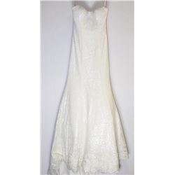 97-FULL LACE STRAPLESS GOWN W/TRAIN, CORSET TOP