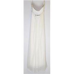 108-STRAPLESS ELEGANT WHITE GOWN W/BEADED