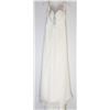 Image 1 : 109-WHITE BEADED STRAP LONG GOWN W/TRAIN