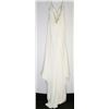 Image 2 : 109-WHITE BEADED STRAP LONG GOWN W/TRAIN