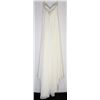 Image 2 : 110-WHITE BEADED BODICE STRAPPED LONG GOWN W/TRAIN