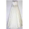 Image 1 : 116-FULL LACE SEQUINED CENTER STRAPLESS WHITE GOWN