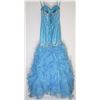 Image 2 : 119-BLUE GEMMED TOP RUFFLED SKIRT, CORSET BACK