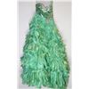Image 1 : 120-GREEN GEMMED TOP RUFFLED SKIRT, CORSET BACK