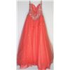 Image 2 : 121-CORAL SEQUINED LACE GOWN SIZE 8