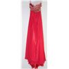 Image 1 : 122-SLEEK RED GOWN BACKLESS DRESS. SIZE 3/4
