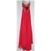 Image 2 : 122-SLEEK RED GOWN BACKLESS DRESS. SIZE 3/4
