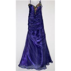 125-PURPLE/BLUE GOWN W/MULTICOLOURED BEADS