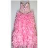 Image 1 : 126-LIGHT PINK BEADED BODICE W/RUFFLE SKIRT