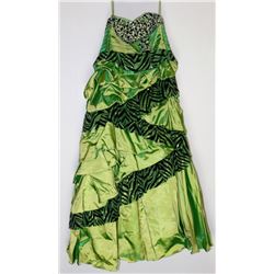 131- PIECE GREEN BEADED STRAPLESS GOWN W/CORSET