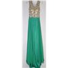 Image 1 : 133-BEIGE & GREEN BACKLESS DRESS