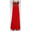 Image 2 : 137-RED BEADED BODICE GOWN SIZE 6