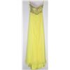 Image 1 : 140-YELLOW BEADED BODICE, BACKLESS GOWN SIZE 7/8