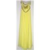 Image 2 : 140-YELLOW BEADED BODICE, BACKLESS GOWN SIZE 7/8