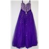 Image 1 : 144-FULL LACE BEADED BODICE PURPLE GOWN W/CORSET