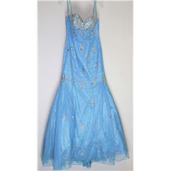 145-BLUE MERMAID STYLE CORSET TOP SIZE 8