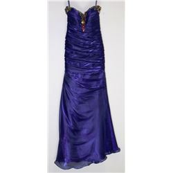 147-PURPLE/BLUE W/MULTICOLOURED BEADED GOWN