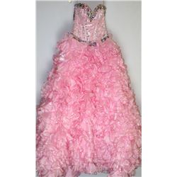 154-LIGHT PINK BEADED CORSET TOP, STRAPLESS DRESS