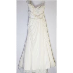 156-STRAPLESS SEQUINED WAIST GOWN W/TRAIN