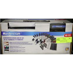 NEW MASTERCRAFT 80PC SCREWDRIVER AND BIT SET