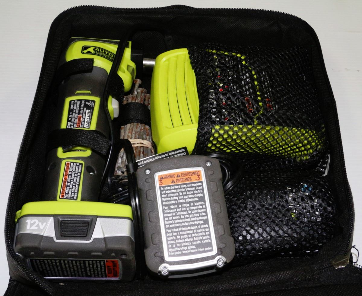 RYOBI 12V AUTO HAMMER WITH BATTERIES, CHARGER,
