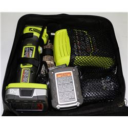 RYOBI 12V AUTO HAMMER WITH BATTERIES, CHARGER, &