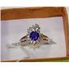 Image 1 : #43-NATURAL BLUE SAPPHIRE & CZ .925 RING SIZE 8