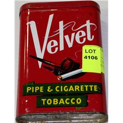 VINTAGE VELVET POCKET TOBACCO TIN