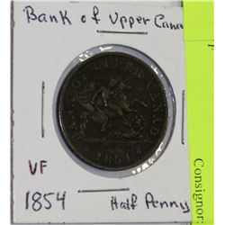 C-1854 BANK OF CANADA HALF PENNY VF