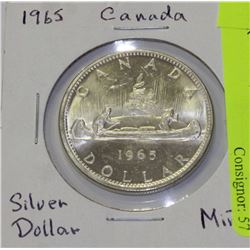D-1965 MINT CANADIAN SILVER DOLLAR