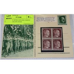 G-GERMAN WWII HITLER CHOICE MINT BLOCK OF FOUR