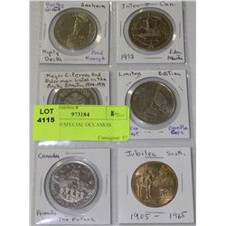 E-SET OF 6 SPECIAL OCCASION COINS