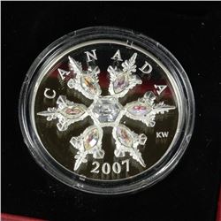 G.2007 $20 STERLING SILVER CRYSTAL SNOWFLAKE COIN