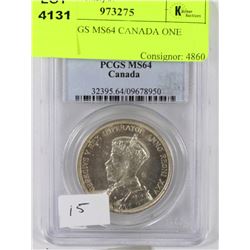 N.1935 PCGS MS64 CANADA ONE DOLLAR