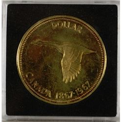 OO.1967 GOLD PLATED CANADA SILVER DOLLAR