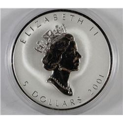 DD.2001  1OZ HOLOGRAM SILVER MAPLE LEAF $5
