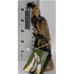 HAND CARVED BUFFALO HORN ,HAWK