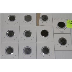 SET OF 11 NAZI COINS WITH SWASTIKA