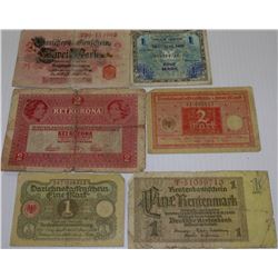 COLLECTION OF 6 ASSORTED GERMAN BANKNOTES