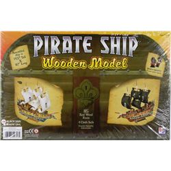 NEW PIRATE SHIP WOODEN MODEL, 85 REAL WOOD