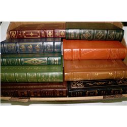 FLAT OF UNREAD VINTAGE LEATHER BOUND BOOKS