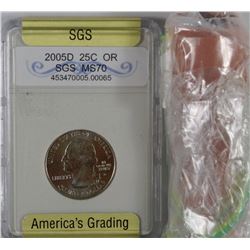 BB.BANK ROLL 1973 CANADA 25C AND 2005 D US GRADED